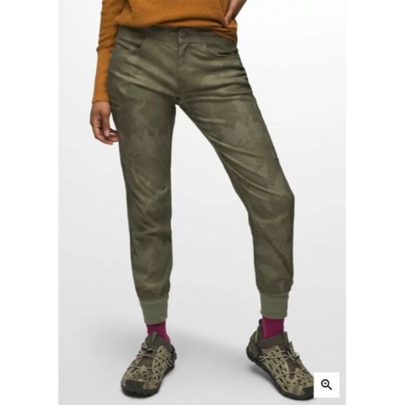Prana Green Camouflage Halle Cargo Jogger Pant 14 - Picture 1 of 9